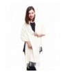 REEMONDE Large Extra Soft Cashmere Blend Women Pashmina Shawl Wrap Stole Scarf - Cream - CH12M8JOHRT