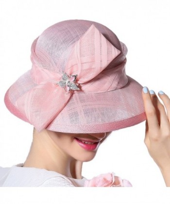 June's Young Women Hat Summer Hats Sinamay Bow ( Pink ) - CR11AJ9P0R1