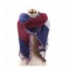 SOJOS Stylish Warm Womens Cape Scarves Plaid Tartan Scarf with Tassels SC314 - C3 Burgundy&navy Plaid - CK187DMUK9E