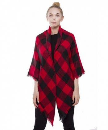 Versatile Oversized Gingham Check Red in Cold Weather Scarves & Wraps