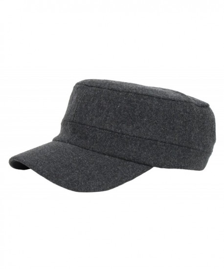 Mens Womens Flat Top Wool Warm Cap Baseball Hiking Outdoor Army Military Hat - Charcoal - C317YK4WDN8