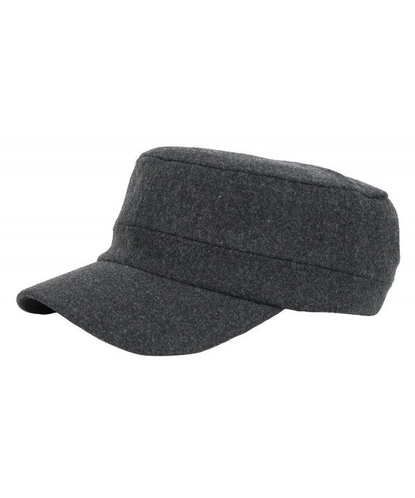 Mens Womens Flat Top Wool Warm Cap Baseball Hiking Outdoor Army Military Hat - Charcoal - C317YK4WDN8