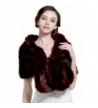 Bridalvenus Bridal Fur Wraps and Shawls with Clasp for Women and Girls(Red) - CQ12MZNI980