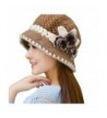 Tenworld Fashion Women Lady Crochet Cap Winter Warm Knit Hat - Khaki - CK186GIOX8D