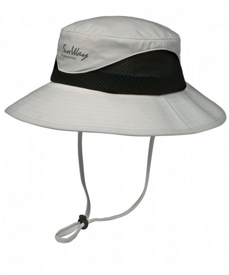 Sunway UPF 50+ Bucket Hats-Wide Brim Sun Hat (UV Sun Protective) - Light Gray - CQ12HMJ0ZQH