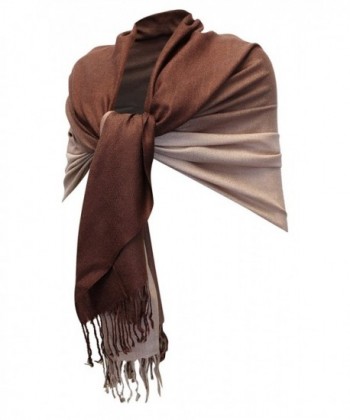 Enimay Women's Silky Persian Pashmina Scarf Two-Tone Soft Shawl Wrap Stole - Two Tone Brown - CH1206ROUXB