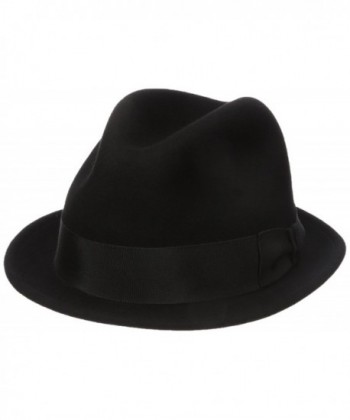 Country Gentleman Men's Floyd Traditional Wool Fedora Hat - Black - CK11RIC61UN