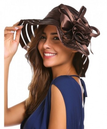 Zeagoo Womens UPF 50+ Straw Hat Floppy Foldable Roll up Beach Cap UV Protection Sun Hat - Coffe - CM1858DY5WA