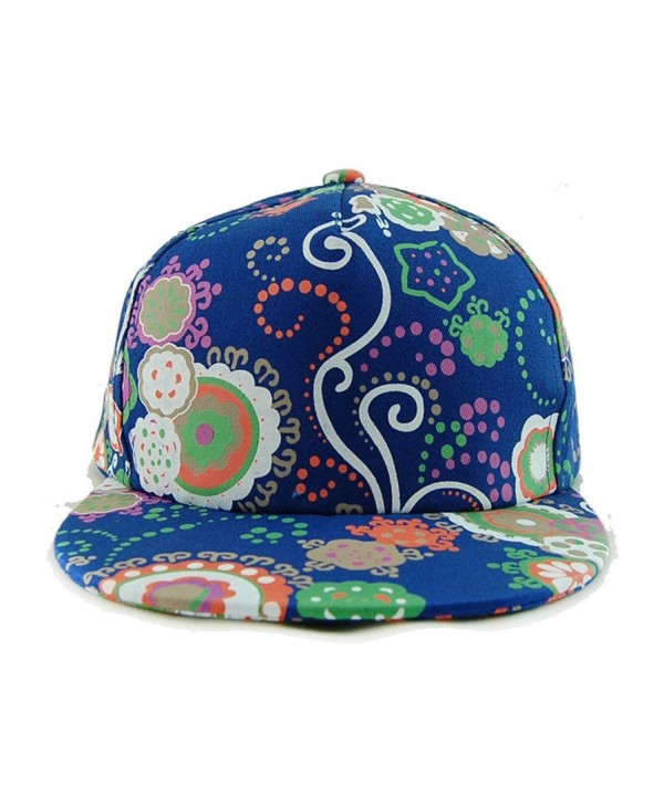 Nanxson(TM) Unisex Flat-brimmed Hip-hop Baseball Hat with Printed Flower MZW0010 - CC11Q71Q8YZ