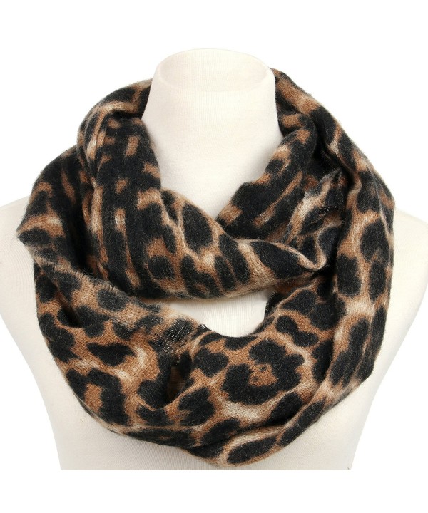 La Carrie Womens Leopard Print Infinity Scarf Loop Circle Neck Warmer - CG186485695