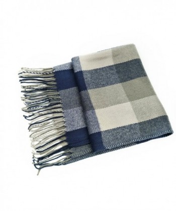 Scarves for Women - OKEER Plain Weave Plaid Style For Wraps Blanket - Bluegray - CA186I9L5YR