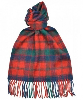 Lambswool Scottish Robertson Red Modern Tartan Clan Scarf Gift - CC11J14UYFJ