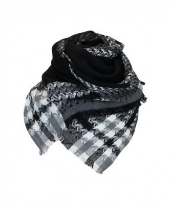 Black Woven Houndstooth Blanket Scarf