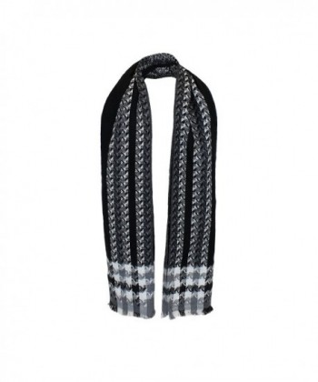 Black Woven Houndstooth Blanket Scarf in Cold Weather Scarves & Wraps