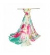 DOCILA Silk-Like Shawl- Lotus Print Evening Wrap Scarf - Pink - CI183W4GQW6