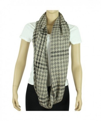 Toned Houndstooth Infinity Scarf Black