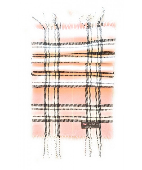 100% CASHMERE SCARF - MADE IN SCOTLAND! - Pink & Black Plaid - CF12NTVTMVK