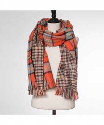 Womens Tartan Blanket Winter Orange