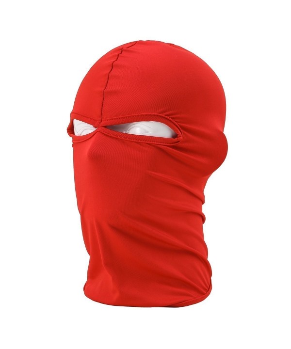 KINGOU Ultra Thin Red Ski Full Face Mask Under Bike / Football Helmet Balaclava- 45 x 25 cm (L x W) - CJ11NWHM85P