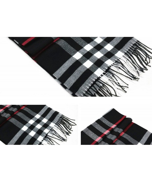 Classic Plaid Scarf Shawl Accessory Trendy Popular Warm Winter Coat Sweater Accent - Blue - CY11POM3I6T