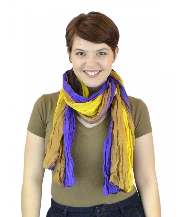 Belle Donne - Women's Cozy Scarf - Mix of Elegant Styles - Light Weight Scarves Shawls Wraps - Yellow-purple - C011L7JTC6D