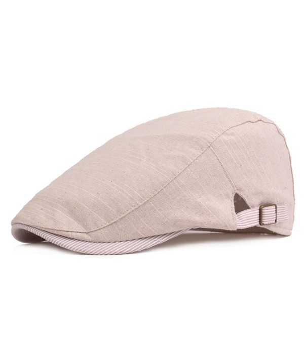 Unisex Spring & Summer Newsboy Cap Travel Linen cotton beret hat Beige ...