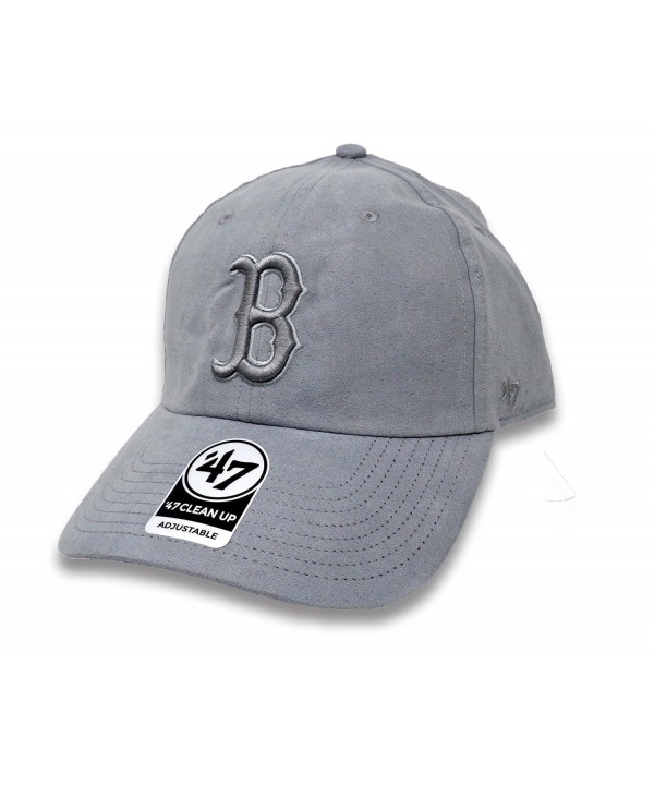 47 Brand Boston Red Sox Ultrabasic Suede Tonal Clean Up Slouch Fit Hat - Grey - CF189ZLLAUU