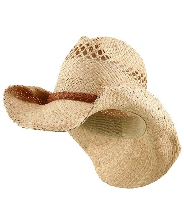 Raffia Hat with Band-Light Brown Band - CW11173800D