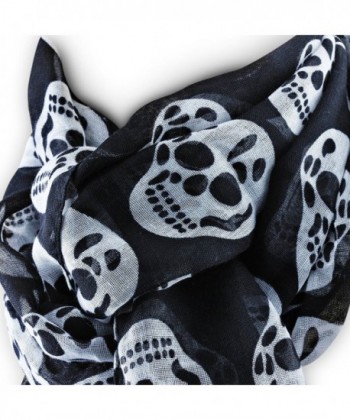 Skull and Crossbones Skeleton Pirate Ghost Halloween Gothic Clothing Scarf Shawl for Girls - Black - CV11POM3WGP