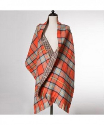 Womens Tartan Blanket Winter Orange in Fashion Scarves