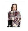 Marvel O Bug Warm Plaid Fashion Women Oversized Fringe Scarf Blanket Shawl Wraps Poncho Pashminas S139 - Burgundy - CX1878GC4TM