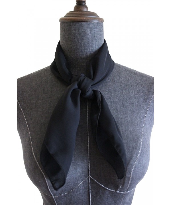 Chiffon Square Scarf Blend Neckerchief - Black - CP12O7PI3HD