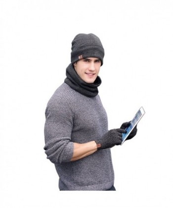 Neonr Winter Knitted Hat Scarf Gloves Three Sets for Men and Women-3 Pieces - Gray - C9185U23E4U