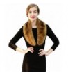 LITHER Women Elegant Faux Fox Fur Collar Scarf Shawl Collar Wrap Scarves - Natural Raccoon - C212O016RUD