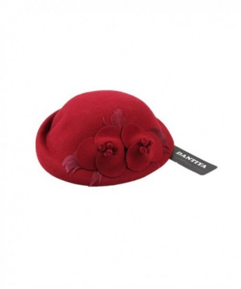 Dantiya Womens Beret Flower Feathers