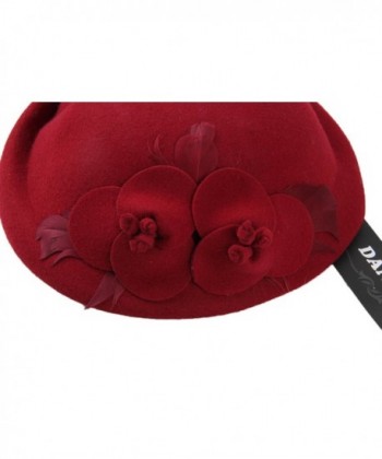 Dantiya Womens Beret Flower Feathers in Women's Berets