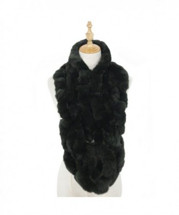 Real Fur Infinity Winter Scarf - Dark Green - C712O2VWBB7