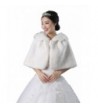ShangShangXi Women's Faux Fur Wrap Cape Stole Shawl Bolero Jacket Coat For Wedding - White - C9186DLEWW8