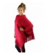 Fuzzy Eyelash Knit Fringed Poncho