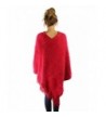 Fuzzy Eyelash Knit Fringed Poncho in Wraps & Pashminas