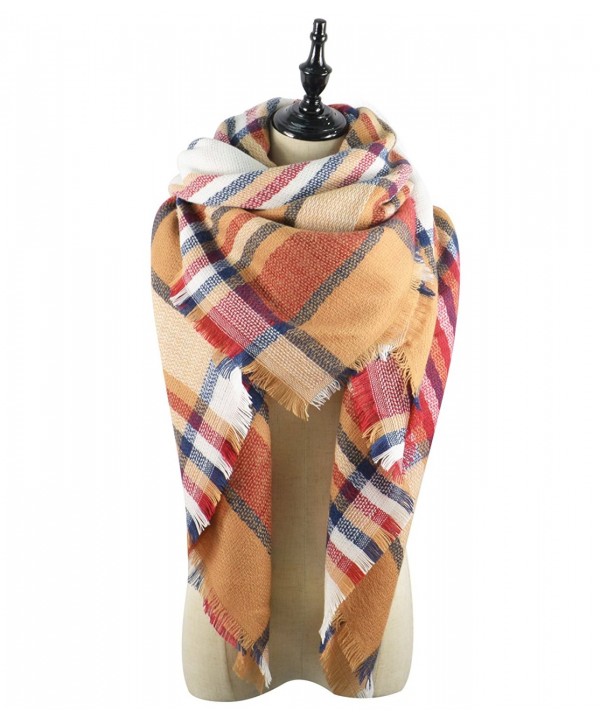 Zando Womens Stylish Blanket Scarves - Red Camel Women Scarf - CX186GUHDY2