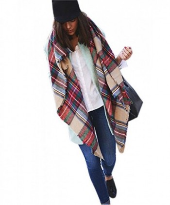 Moxeay Blanket Oversized Checked Pashmina in Fashion Scarves