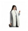 Men Women's Winter Faux Fake Fur Collar Scarf Wrap Shawl Shrug 70" - White - CY17YXEYRCK