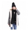 Bienvenu Women Soft Warm Cable Knitted Warm Fleece Lining Hat Scarf Winter Set - Black - CS186LAX8G6