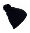 Best Winter Hats Women's Cable Knit Cuffless Winter Hat with 3 1/2" Pom Pom - Black - CD11HPCL1J7