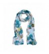 Elegant Watercolor Paint Floral Scarf -Different Colors Available - Blue - C011IYUZ8WZ