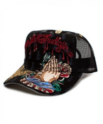 Christian Audigier Faith One-size Unisex-adult Truckers Cap Hat Black/black - CB128C6AAQR