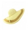 Summer 2 Tone Derby Big Wide Brim 7" Floppy Sun Beach Pool Wedding Hat - Natural - CC11WWNYRAD