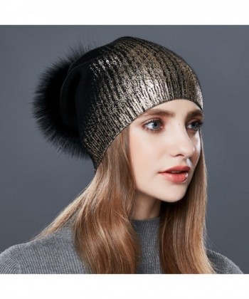 Womens Beanie Slouchy Sparkle stretch