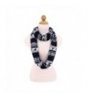 Premium Snowflake & Reindeer Fair Isle Design Infinity Loop Scarf -Diff Colors - Navy - C811I6NQJB9